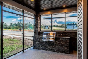 Built-in Gas BBQ with covered deck in Edmonton by City Homes Master builder