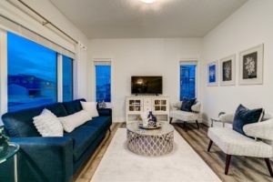 Duplex living room in North Edmonton by City Homes Master Builder